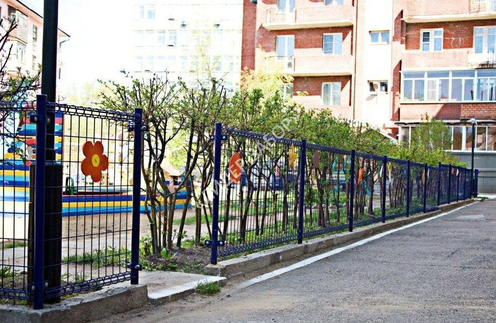 Купить Ограждение для детского сада синего цвета